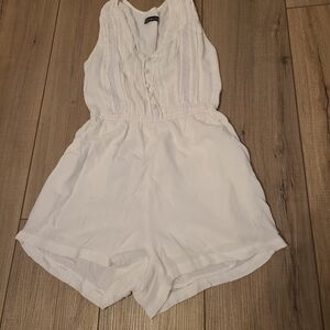 Abercrombie & Fitch White Sleeveless Romper